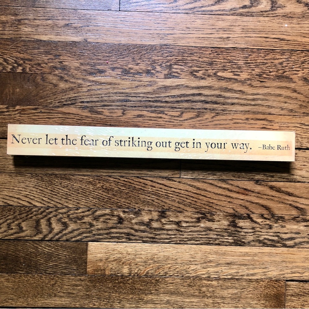 Artisan Crafted Babe Ruth Quote Recycled Wood Sign  (19" x 2" x 1")
